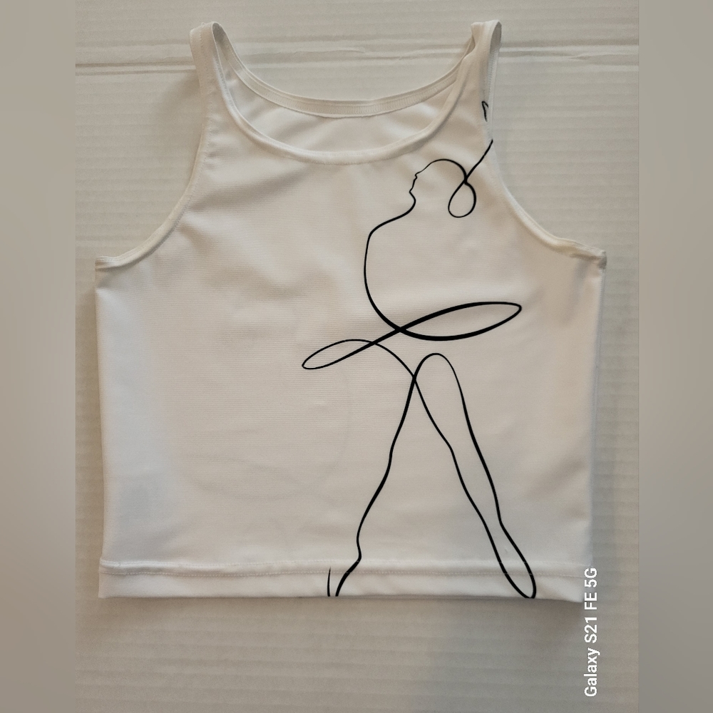 White Sleeveless Cropped Top Size XS